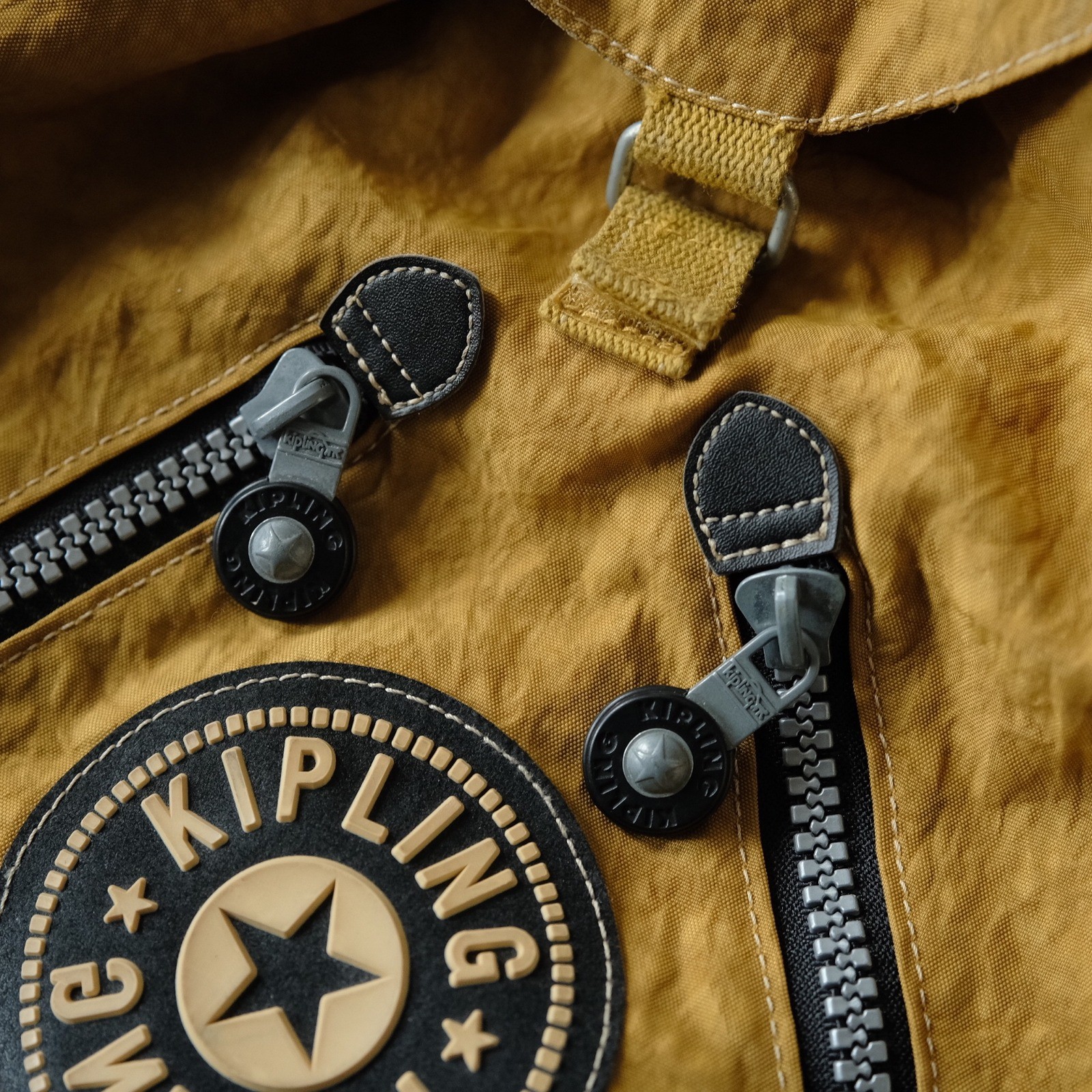 Kipling Nylon Drawstring Backpack Amber Gold K153… - image 2