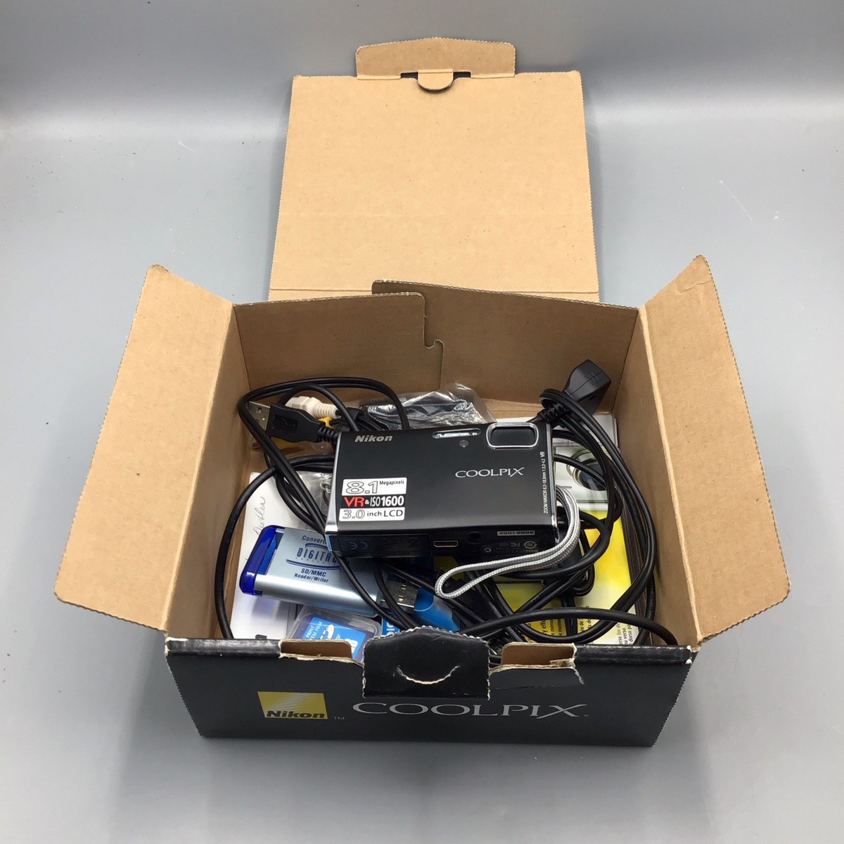 Nikon COOLPIX S51 Digital Camera. Black. W/ Various Accessories