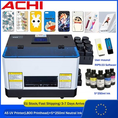 【EU Stock】A5 UV Printer Epson L800 Printhead UV Flatbed Printer For Phone Case