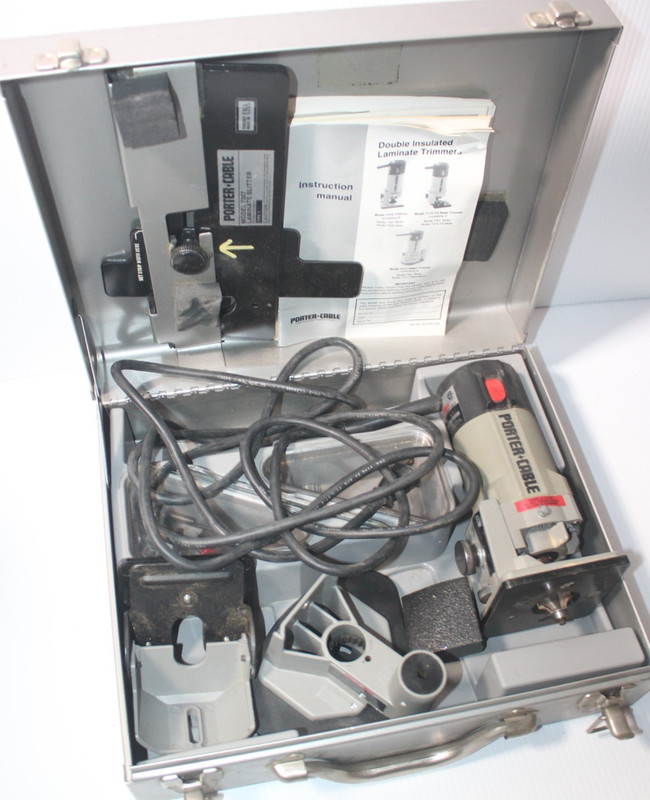 Porter-Cable 7301 HD Laminate Trimmer Router w/ 7318 & 7311 Base in Case Works