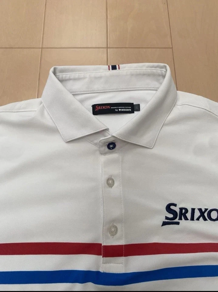 Camisa polo de golf Srixon L usada para hombre ropa deportiva, informal blanca Foto 3 de 4