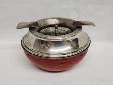 Antique Art Deco 1930’s Table Ash Tray With Flip Lid Cigarette Cigar Smoking 