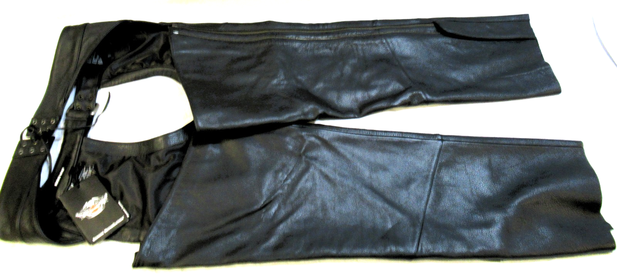 Harley-Davidson Men's Deluxe Midweight Leather Chaps Black 98100