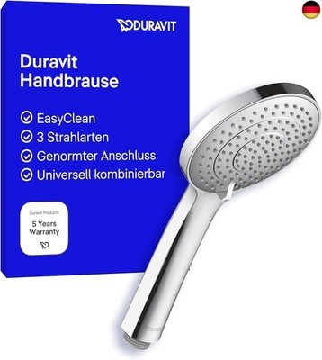 Duravit Universal Duschkopf, Duschbrause mit 3 Strahlarten (Rain, Intense,