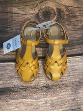 Cat  Jack Girls Yellow Strappy Faux Leather Open Toe Sandals Size 12