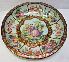 Vintage Daher 1971 Decorated Ware Tin Bowl Floral England Victorian 10in
