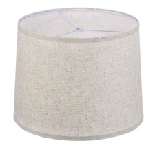 Beige Linen Drum Lampshade 11.4" Top X 12.6 Bottom x 9.8" High Lamp Shade