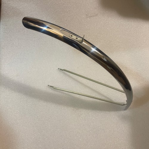 Vintage 1973 Schwinn 26” 1 3/8” Chrome Bicycle Front Fender Lightweight Model - Picture 2 of 5