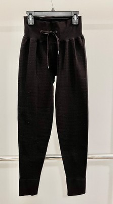 Victoria Secret PINK Active BLACK High Waist Jogger Seamless Waffle Knit Small