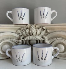 4 French Faience Pierre Deux Mugs French Country Provence Lavender PHP Dieulefit
