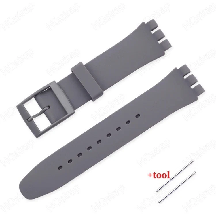 Wrist Watch Band Strap For Swatch 16mm 17mm 19mm 20mm Rubber Silicone Watchband - Image 3 of 4