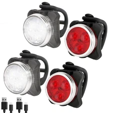 4X Bike Light Set, Bike Lights for Night Riding, Bike Headlight And Tail Light