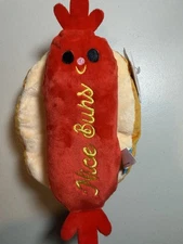 New BARK BOX Dog Toy Nice Buns Hot Dog Frank Flirter Summer Grill BBQ 50+ Lbs