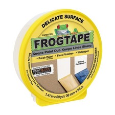 FrogTape Delicate Surface Painters Tape Low Adhesion : 1.41 in. x 60 yds. Yello