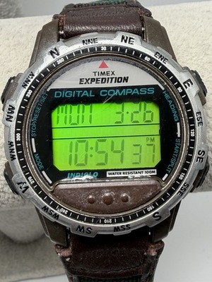 Timex Expedition 820 Digital Compass New Battery Mens Watch 42MM 8'' 2009