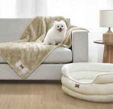 NEW Koolaburra By UGG PACO Faux Fur Pet Blanket 40  X 50  Creamy Beige Color