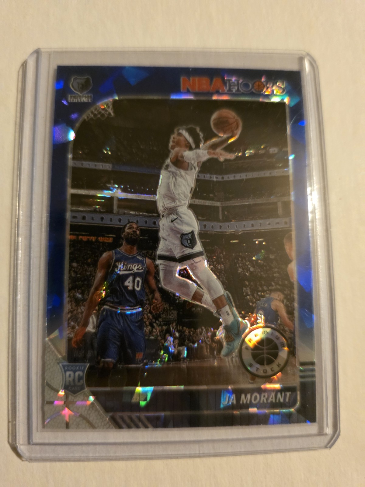 JA MORANT NBA HOOPS PREMIUM STOCK BLUE CRACKED ICE PRIZM ROOKIE #259