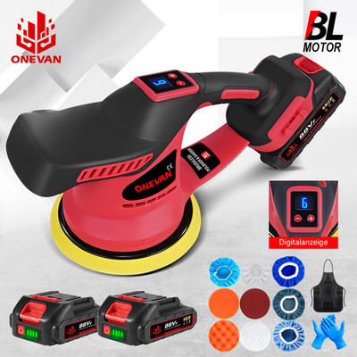 21V Akku Profi Poliermaschine Polierer mit 2x Batterie Auto Schleifmaschine Tool