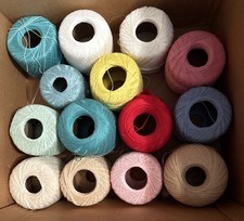 Lot Of 14 Crochet Thread, Multicolor