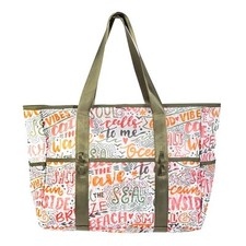 Mesh Beach Bag, Extra Large Waterproof Sandproof Tote with 9 Pockets,