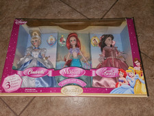Disney Brass Key Porcelain Dolls, Cinderella, Little Mermaid, Beauty the Beast