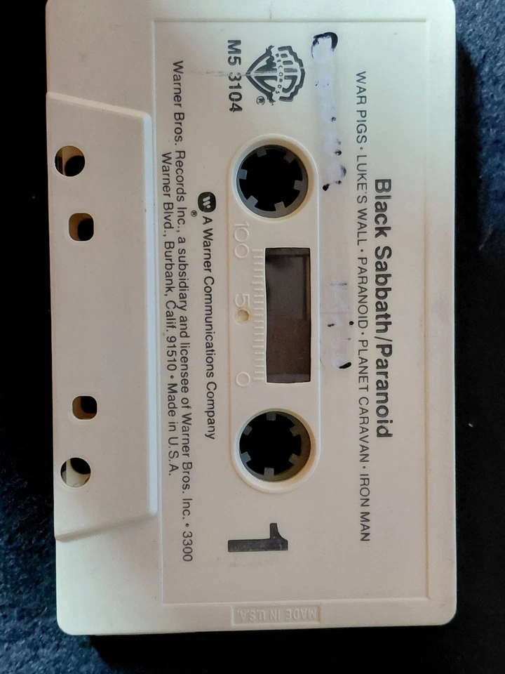 Black Sabbath Paranoid 1971 Warner Bros. Inc. Cassette Tape Heavy Metal Rare - Image 3 of 4