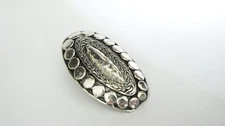 Chunky silver metal native looking alligator hair clip barrette
