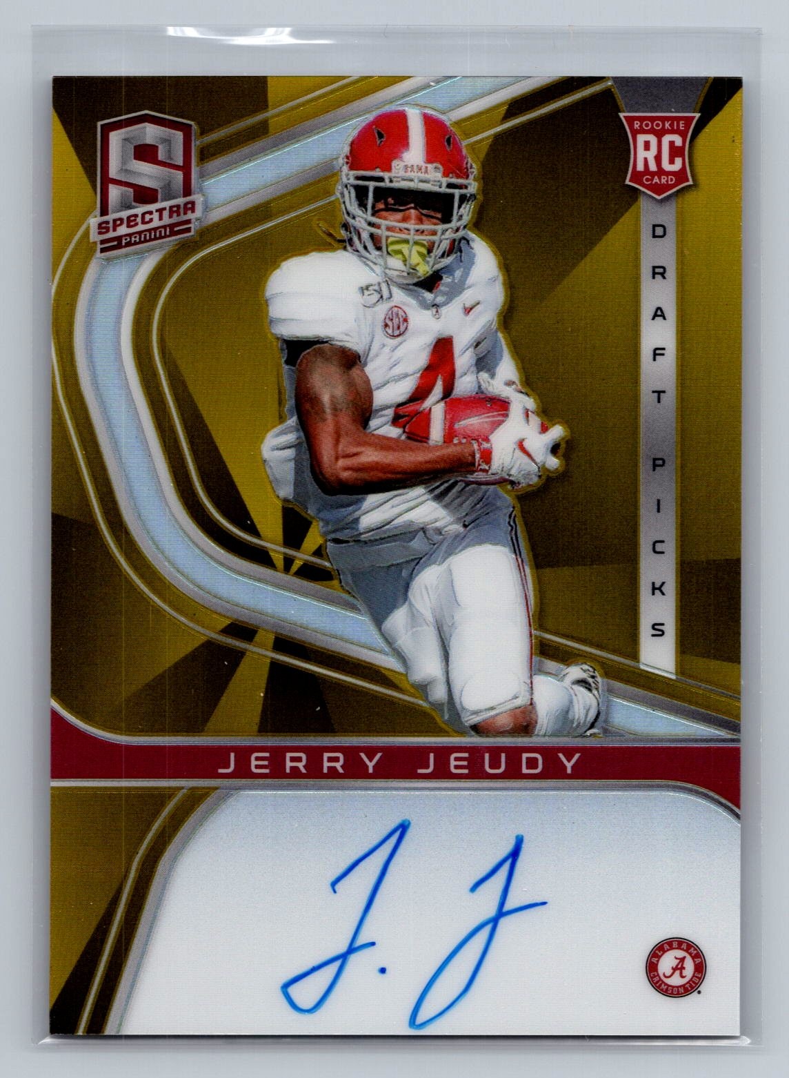 Jerry Jeudy Panini Chronicles Draft Picks Spectra Autographs #3 Gold Prizm