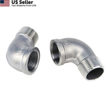 S SYDIEN 2Pcs 304 Stainless Steel 90 Degree Elbow 3/4" NPT 3/4"NPT, Silver
