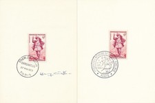 France 1953 N° 943 Gargantua dont 1er jour recto verso signés du graveur Cheffer