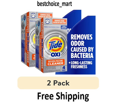 Washing Machine Cleaner with Oxi Powder, 4 Count per Box | Pack of 2 (8 Total)