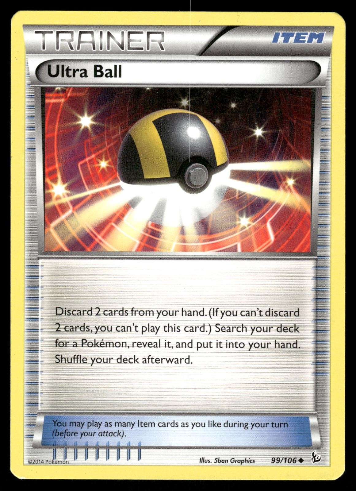 Ultra Ball 99/106 Uncommon Flashfire Pokemon Near Mint