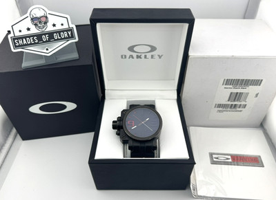 OAKLEY GEARBOX STEALTH BLACK RED SWISS WATCH 10-062 COMPLETE AUTHENTIC WORKING