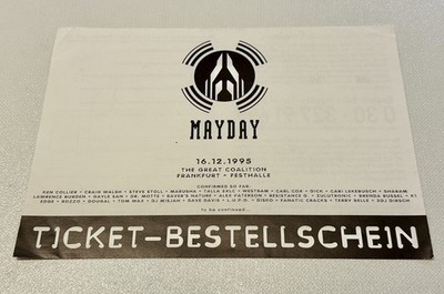 Mayday 1995 Ticket Bestellscheinen Rave Flyer Techno