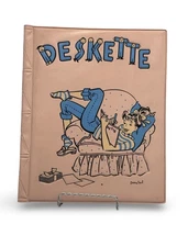 Vintage 1950s Ponytail Deskette Stationary Holder Retro Pink Mid Century Decor