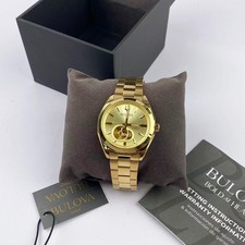 Bulova Surveyor 97A182 Gold Tone Dial Stainless Steel Men's Automatic Watch 39mm