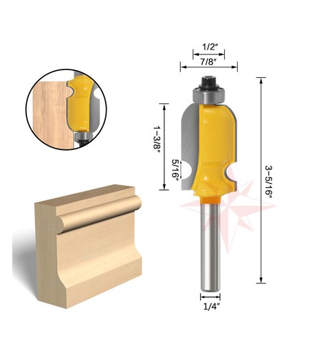 REDS Y80808-4 - 10 Piece Decorative Molding Router Bit SET 1/4" Shank - Picture 12 of 12