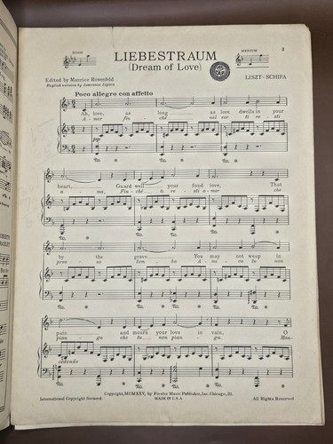 1925 ¡RARO! Partituras de colección "LIEBESTRAUM" Dream of Love-LISZT-SCHIPA-Lipton-de colección - Imagen 3 de 8