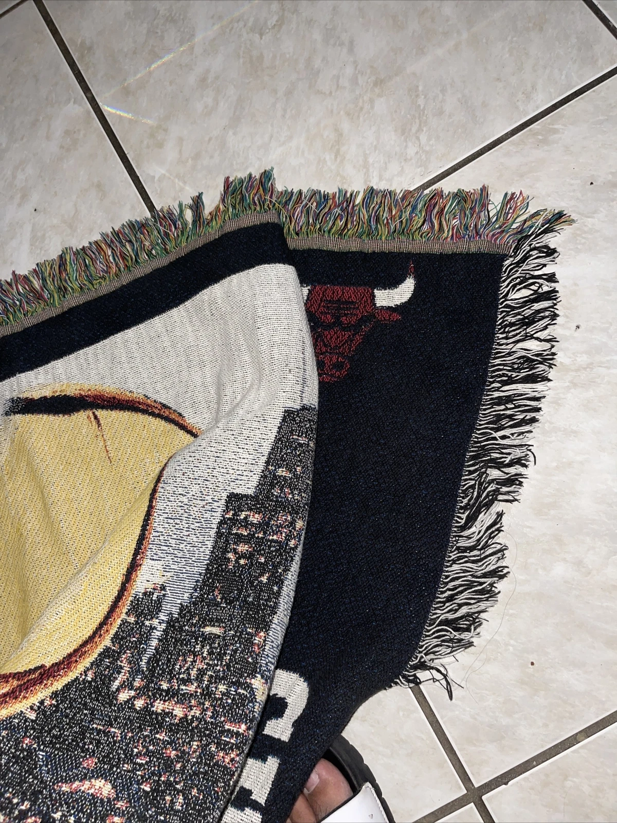 Chicago Bulls Woven Blanket NBA Champs used