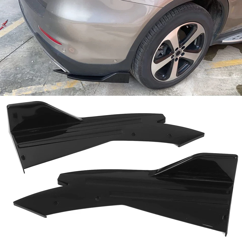 Glossy Black For Porsche Panamera Pair Rear Bumper Lip Diffuser Splitter Spoiler Foto 3 de 4