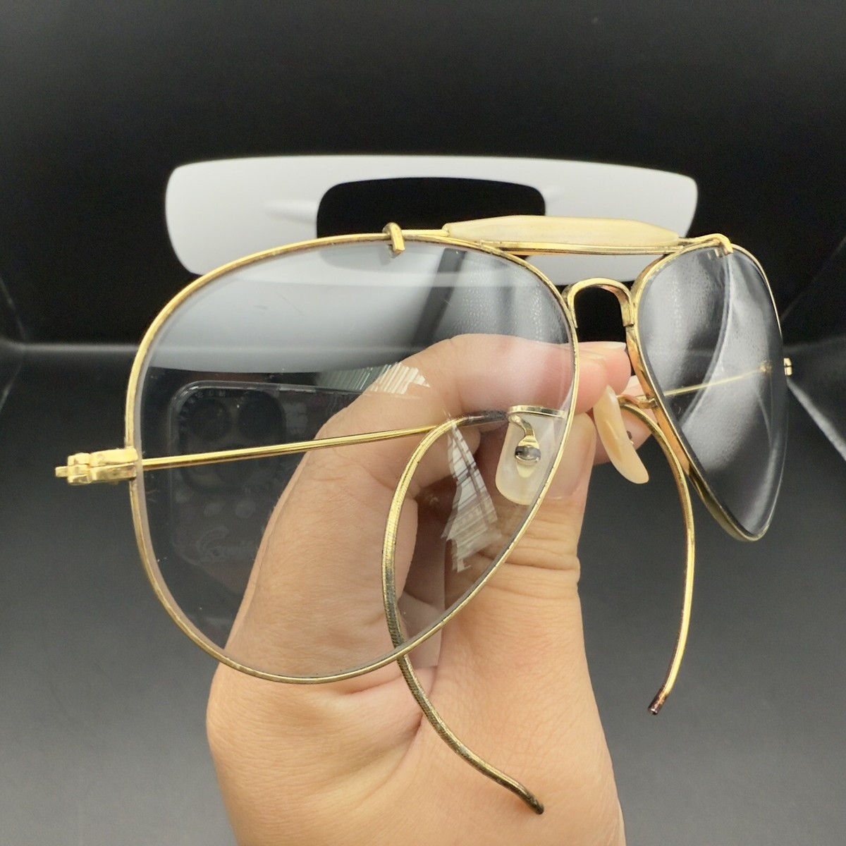 Vintage Ray-Ban Sunglasses B&L Gold Shooter Aviator Photochromic