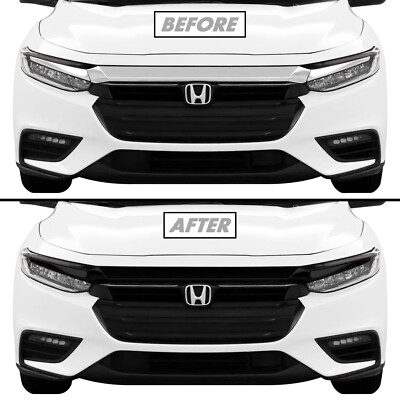 Chrome Delete Blackout Vinyl Overlay for 2019-22 Honda Insight Upper Grill Trim