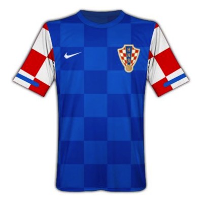 CROATIA 2010/12 AWAY (XL) NIKE SHORT SLEEVE BLUE/RED/WHITE SOCCER