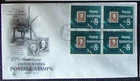 USA FDC SC#1474 125TH ANNIVERSARY  of POSTAGE STAMPS 11/1972 with block 4 stamps