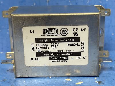 REO INDUCTIVE COMPONENTS  CNW102/10 SINGLE PHASE MAINS FILTER