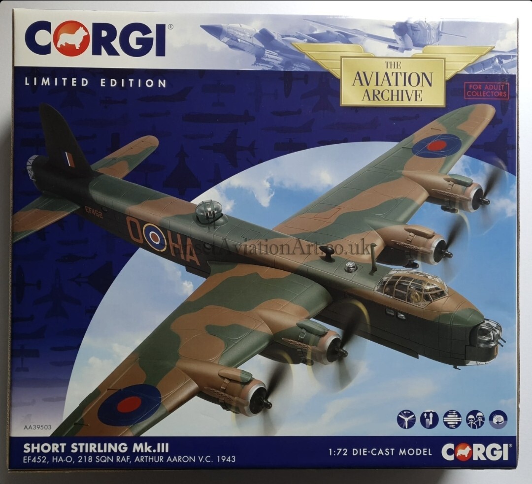 Corgi Aviation Short Stirling Mk.III EF452 HA-O 218 Sqn RAF Arthur Aaron AA39503