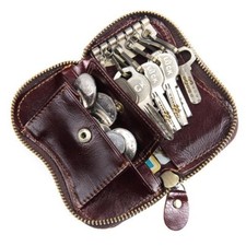 Genuine Cow Leather Men Women Key Bag Kay Case Housekeeper purse keychain wallet