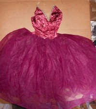 NWOT BALLET COSTUME Gilded Gold Princess seam Bodice Wine Clear AdjustableStrap