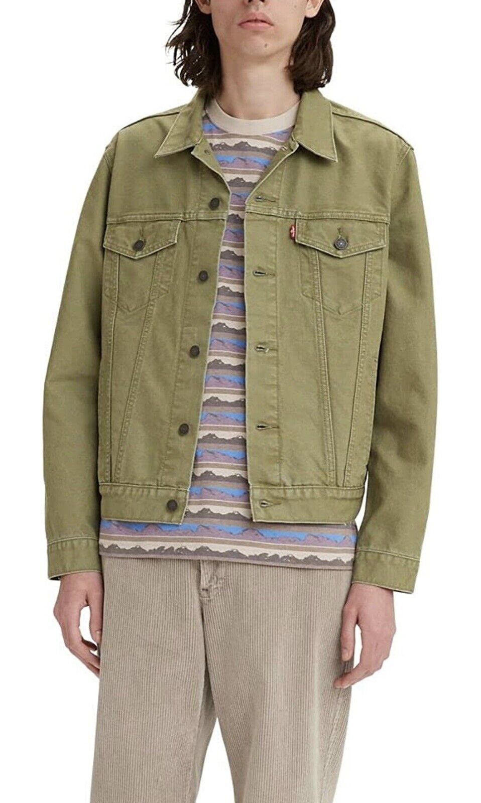 Mens Levi's Trucker Canvas Jacket - Martini Olive Green - Size Medium - NEW  | eBay