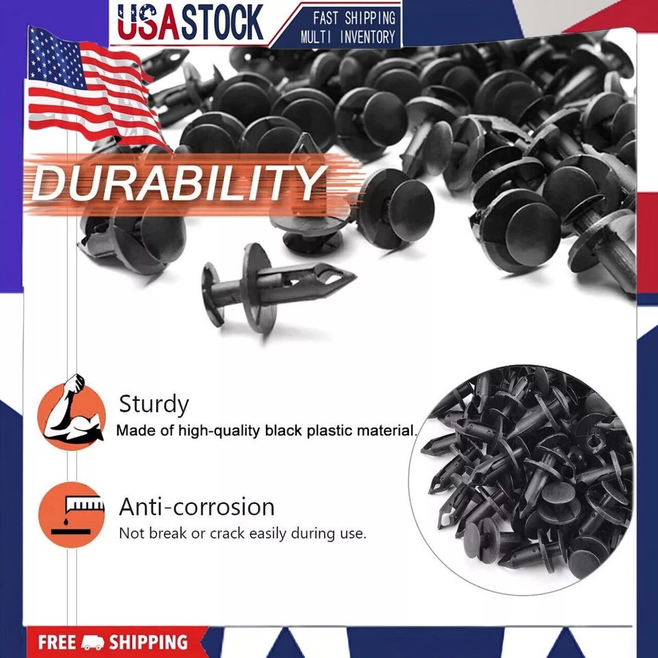 120 PIEZAS 8mm Clips de Parachoques Auto Coche Agujero Retenedor Remaches Sujetador Guardabarros Pin de Empuje Foto 2 de 4